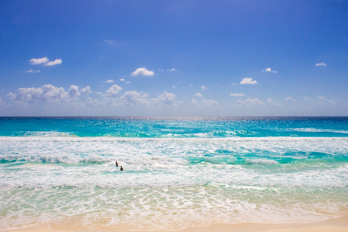 Tulum Mexico white sand beach with turquoise Caribbean water
